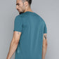 Alcis Men Teal Blue Typography Printed Slim Fit Gym T-shirt | Swadesiicart