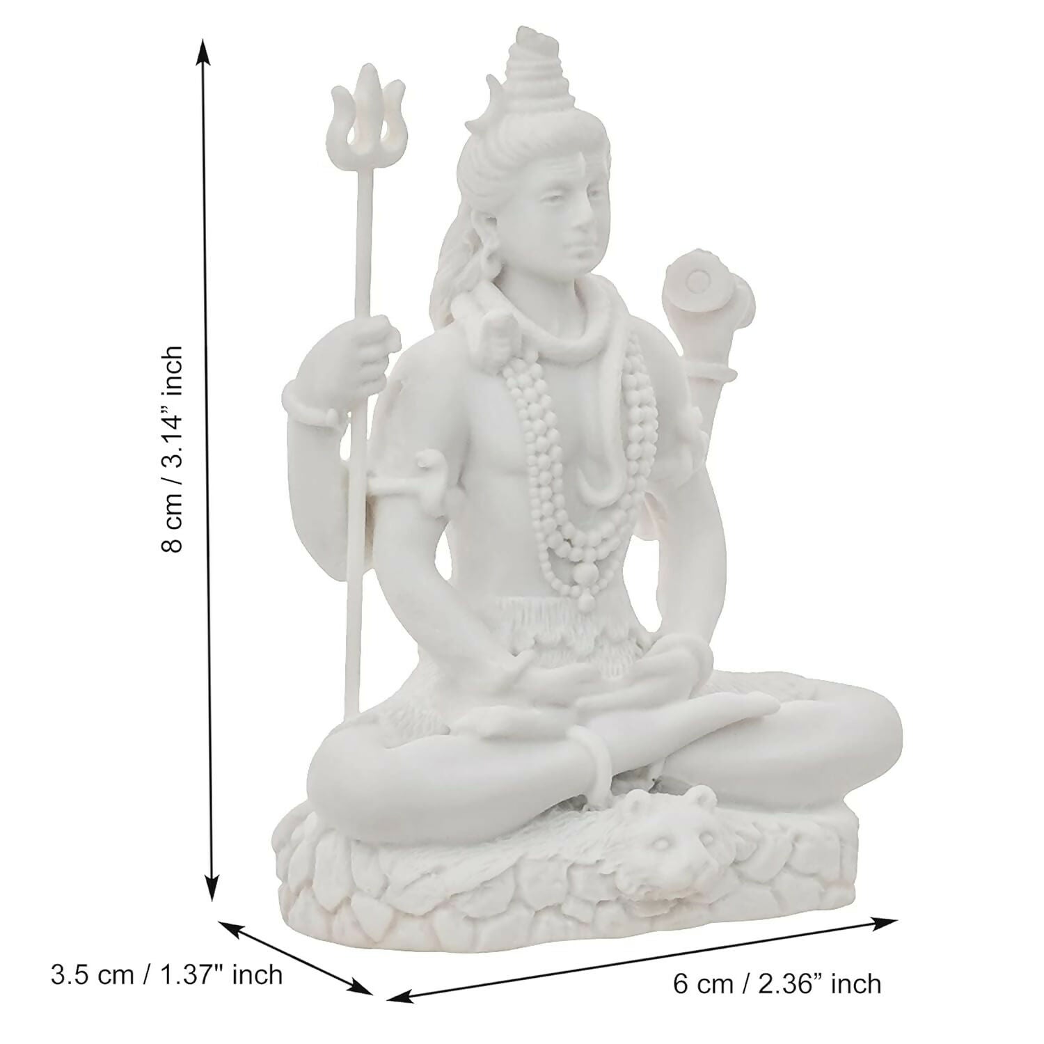 eCraftIndia White Polyresin Lord Shiva Statue - Swadesiicart