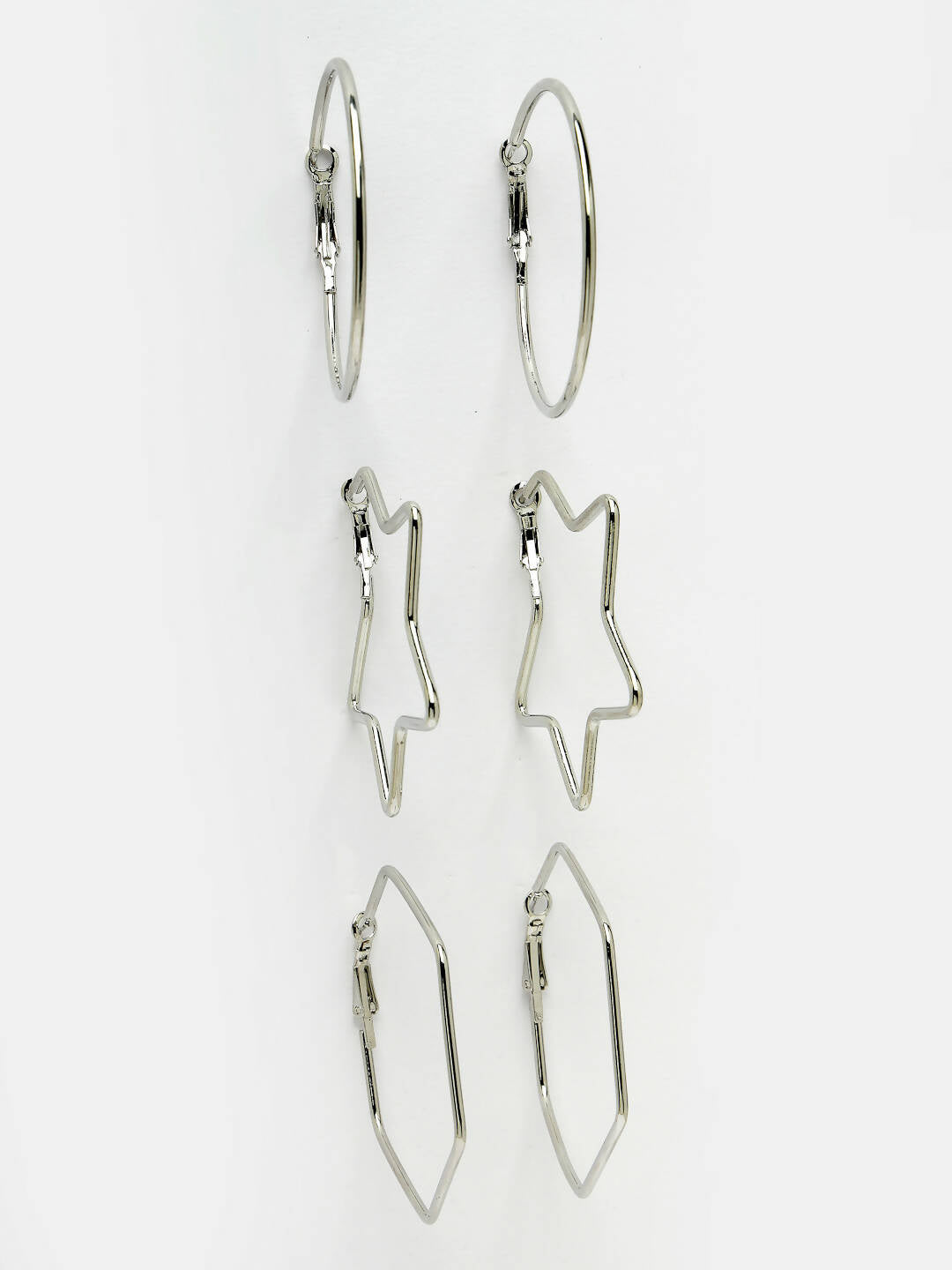 NVR Women Gold-Toned Geometric Hoop Earrings | Swadesiicart