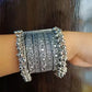 Tehzeeb Creations Women's Silver Colour Oxidised Bangle With Ghungroo - Swadesiicart