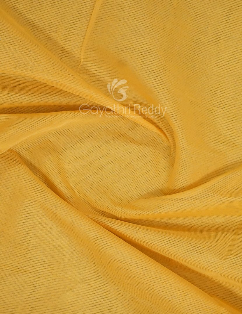 Dual Shades of Yellow With Contrast Blouse Pure Mangalgiri Cotton By Gayathri Reddy Designer Studio | Swadesiicart