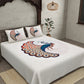 JAIPUR FABRIC Off White & Red Printed 240 TC Cotton King Bedsheet with 2 Pillow Covers | Swadesiicart