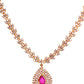 Saraf RS Jewellery Gold-Polished White & Red American Diamond Studded & Beaded Handcrafted Jewellery Set - Swadesiicart