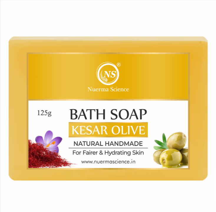 Nuerma Science Kesar Olive Bath Soap | Brightens & Nourishes Skin | Swadesiicart
