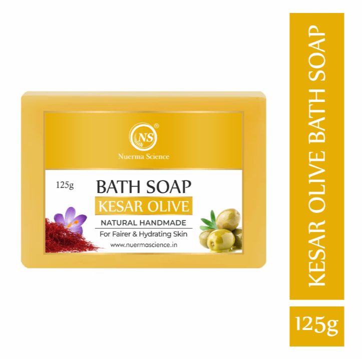 Nuerma Science Kesar Olive Bath Soap | Brightens & Nourishes Skin | Swadesiicart