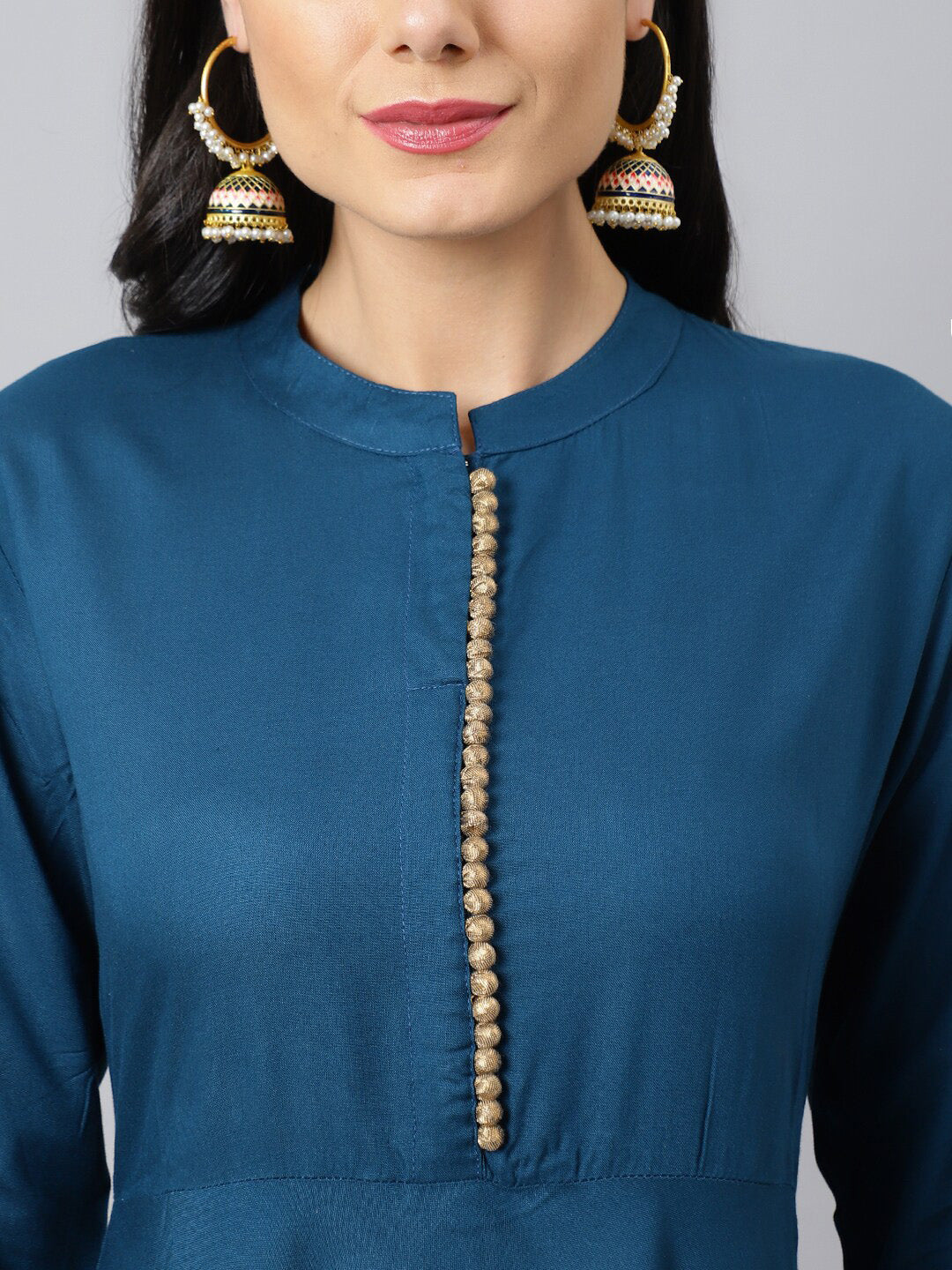 Khushal K Women Blue Ethnic Motifs Empire Kurta with Trousers & With Dupatta - Swadesiicart