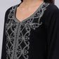 Souchii Women Black Ethnic Motifs Yoke Design Thread Work Kurta - Swadesiicart