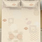 SPACES Pattern Art Cream Printed Egyptian Cotton 350 TC King Bedsheet & 4 Pillow Covers - Swadesiicart