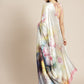 Tikhi Imli White & Pink Digital Floral Print Saree | Swadesiicart