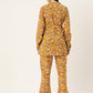 InWeave Mustard Kalamkari Print Co Ord Set With Belt - Swadesiicart