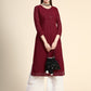 Kalini Paisley Embroidered Chikankari Georgette Straight Regular Kurta | Swadesiicart