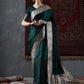 Mitera Green & Gold-Toned Ethnic Motifs Woven Design Zari Satin Banarasi Saree | Swadesiicart
