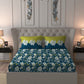 MYTRIDENT Blue White Floral Cotton 144 TC Queen Bedsheet With 2 Pillow Covers - Swadesiicart