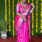 Jyoti Fashion Women's Pink Soft Handloom Silk Zari Woven Saree with Blouse | Swadesiicart