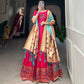 Lorenvalley Pink Jacquard Silk Paithani Woven Design Gown with Dupatta | Swadesiicart