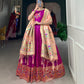 Lorenvalley Purple Jacquard Silk Paithani Woven Design Gown with Dupatta | Swadesiicart