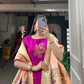 Lorenvalley Purple Jacquard Silk Paithani Woven Design Gown with Dupatta | Swadesiicart