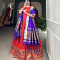 Lorenvalley Red Jacquard Silk Paithani Woven Design Gown with Dupatta | Swadesiicart
