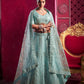 Monjolika Fashion Aqua Blue Embroidered And Sequin Work Wedding Lehenga Choli - Swadesiicart