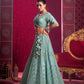 Monjolika Fashion Aqua Blue Embroidered And Sequin Work Wedding Lehenga Choli - Swadesiicart