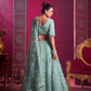 Monjolika Fashion Aqua Blue Embroidered And Sequin Work Wedding Lehenga Choli - Swadesiicart