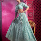 Monjolika Fashion Aqua Blue Embroidered And Sequin Work Wedding Lehenga Choli - Swadesiicart