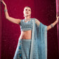 Monjolika Fashion Blue Embroidered And Sequin Work Wedding Lehenga Choli - Swadesiicart