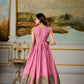 Lorenvalley Fashion Pink and Grey Dola Silk Kalamkari Print With Zari Weaving Broder Gown with Koti - Swadesiicart