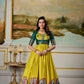 Lorenvalley Fashion Parrot and Green Dola Silk Kalamkari Print With Zari Weaving Broder Gown with Koti - Swadesiicart