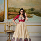 Lorenvalley Fashion Cream and Red Dola Silk Kalamkari Print With Zari Weaving Broder Gown with Koti | Swadesiicart
