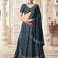 Monjolika Fashion Dark Teal Embroidered And SequinsWork Georgette Designer Lehenga Choli - Swadesiicart