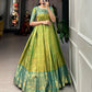 Lorenvalley Parotgreen Kanjivaram Zari Weaving Work Gown | Swadesiicart