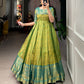 Lorenvalley Parotgreen Kanjivaram Zari Weaving Work Gown | Swadesiicart