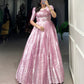 Lorenvalley Fashion Pink Kanjivaram Zari Weaving Work With Lace Touch Up Gown with Koti - Swadesiicart