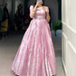 Lorenvalley Fashion Pink Kanjivaram Zari Weaving Work With Lace Touch Up Gown with Koti - Swadesiicart