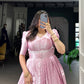 Lorenvalley Fashion Pink Kanjivaram Zari Weaving Work With Lace Touch Up Gown with Koti - Swadesiicart