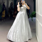 Lorenvalley Fashion Off White Kanjivaram Zari Weaving Work With Lace Touch Up Gown with Koti - Swadesiicart