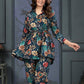 Monjolika Fashion Dark Teal Rayon Printed Casual Wear Co Ord Set - Swadesiicart