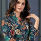 Monjolika Fashion Dark Teal Rayon Printed Casual Wear Co Ord Set - Swadesiicart