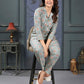 Monjolika Fashion Light Grey Rayon Printed Casual Wear Co Ord Set - Swadesiicart