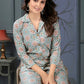 Monjolika Fashion Light Grey Rayon Printed Casual Wear Co Ord Set - Swadesiicart