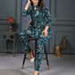 Monjolika Fashion Teal Blue Rayon Printed Casual Wear Co Ord Set - Swadesiicart