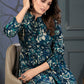Monjolika Fashion Teal Blue Rayon Printed Casual Wear Co Ord Set - Swadesiicart