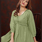 Monjolika Fashion Olive Maaza Cotton With Hand Work Trendy Co Ord Set - Swadesiicart