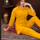 Monjolika Fashion Yellow Maaza Cotton With Hand Work Trendy Co Ord Set - Swadesiicart