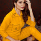 Monjolika Fashion Yellow Maaza Cotton With Hand Work Trendy Co Ord Set - Swadesiicart