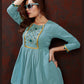 Monjolika Fashion Light Blue Maaza Cotton With Hand Work Trendy Co Ord Set - Swadesiicart
