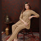 Monjolika Fashion Beige Maaza Cotton With Hand Work Trendy Co Ord Set - Swadesiicart