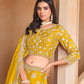 Monjolika Fashion Embroidered Art Silk Yellow Designer Lehenga Choli - Swadesiicart