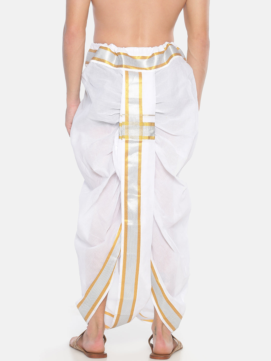 Sethukrishna Men White Solid Pocket Dhoti Pant | Swadesiicart